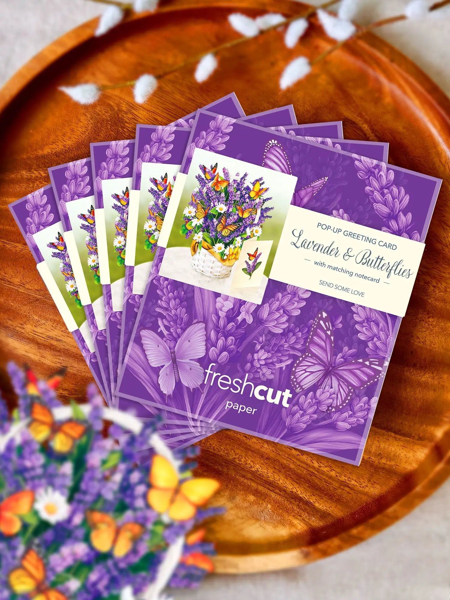 Mini Lavender & Butterflies Pop-Up Card - FreshCut Paper