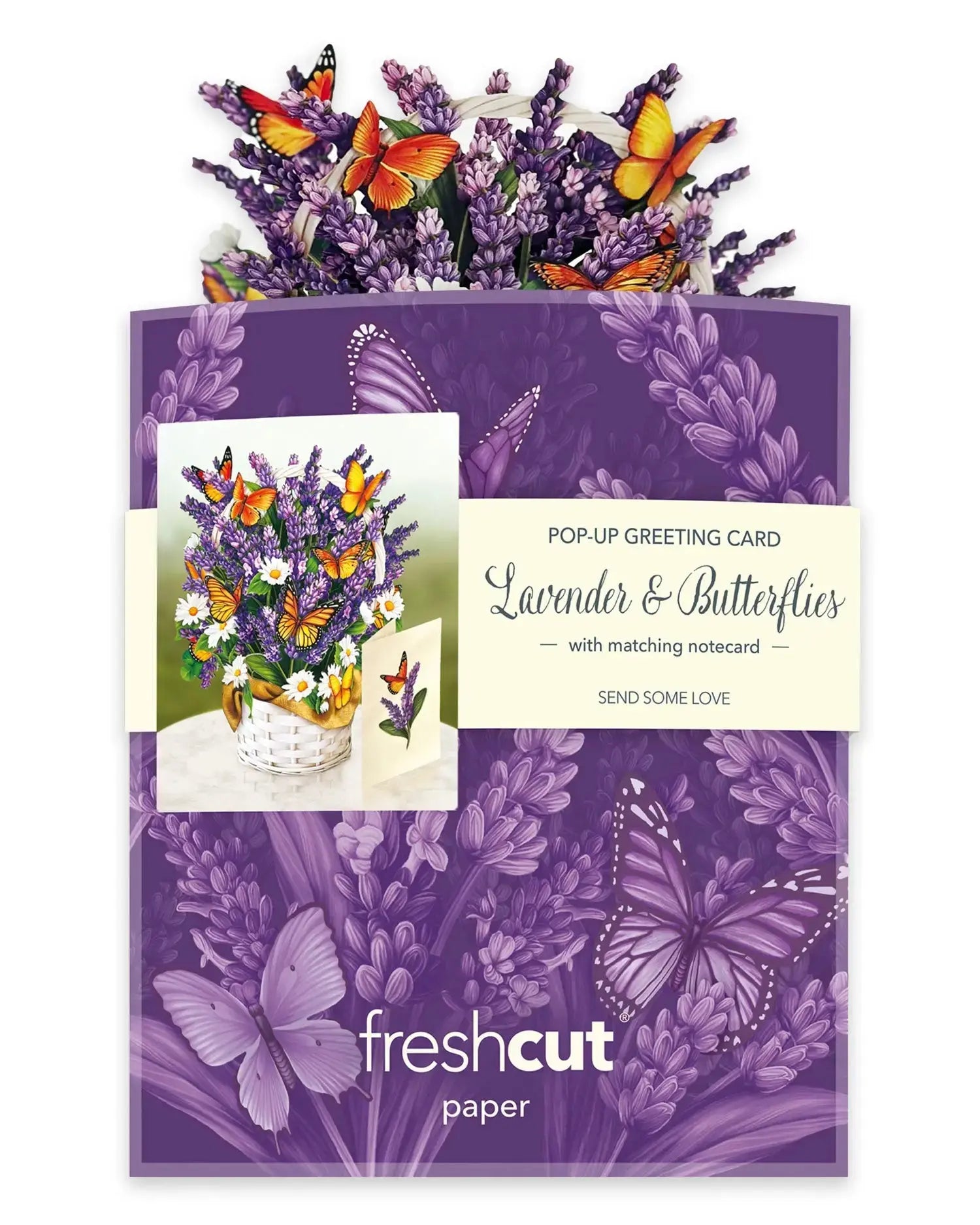 Mini Lavender & Butterflies Pop-Up Card - FreshCut Paper