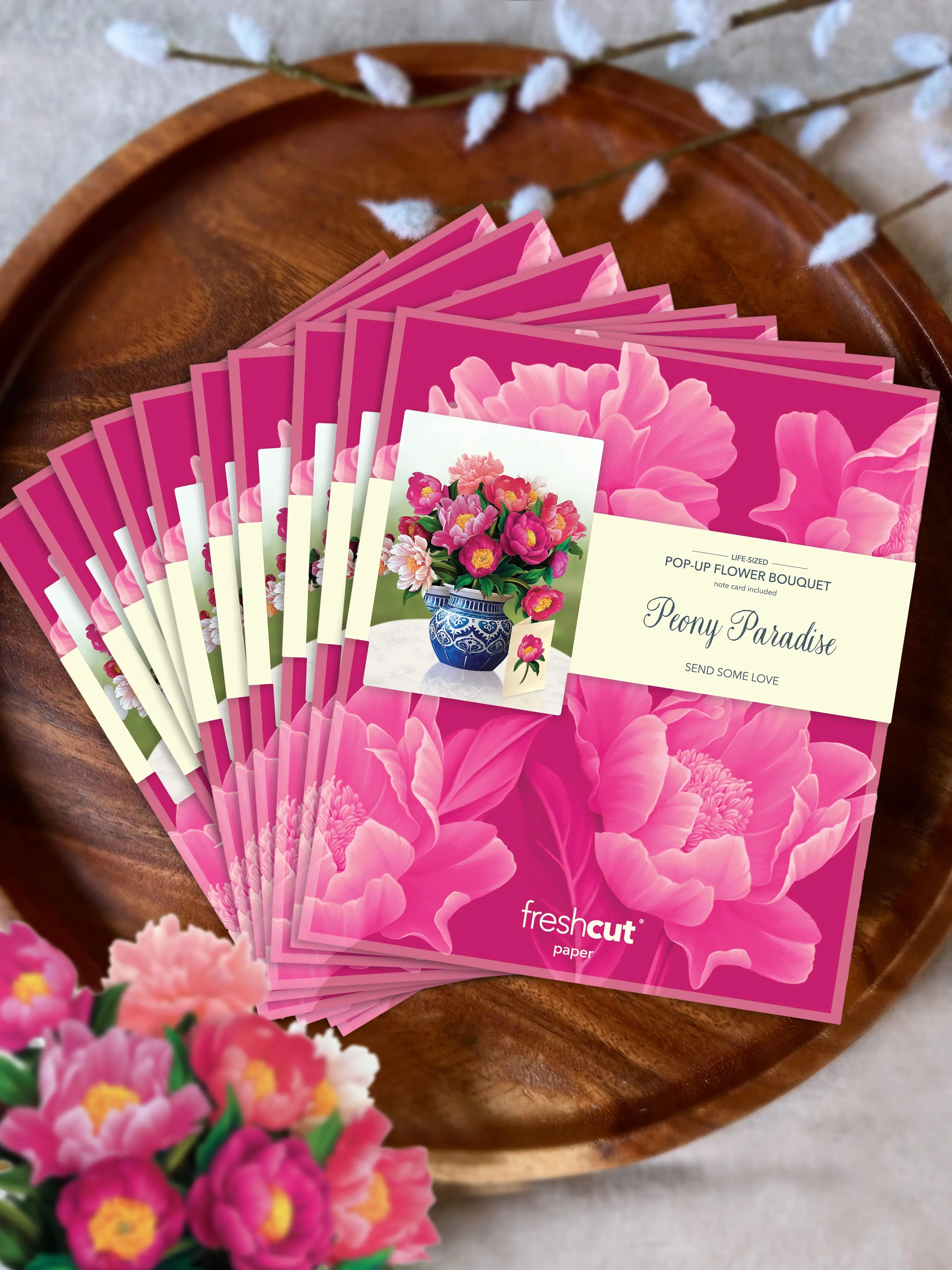 Mini Peony Paradise Pop-Up Card FreshCut Paper