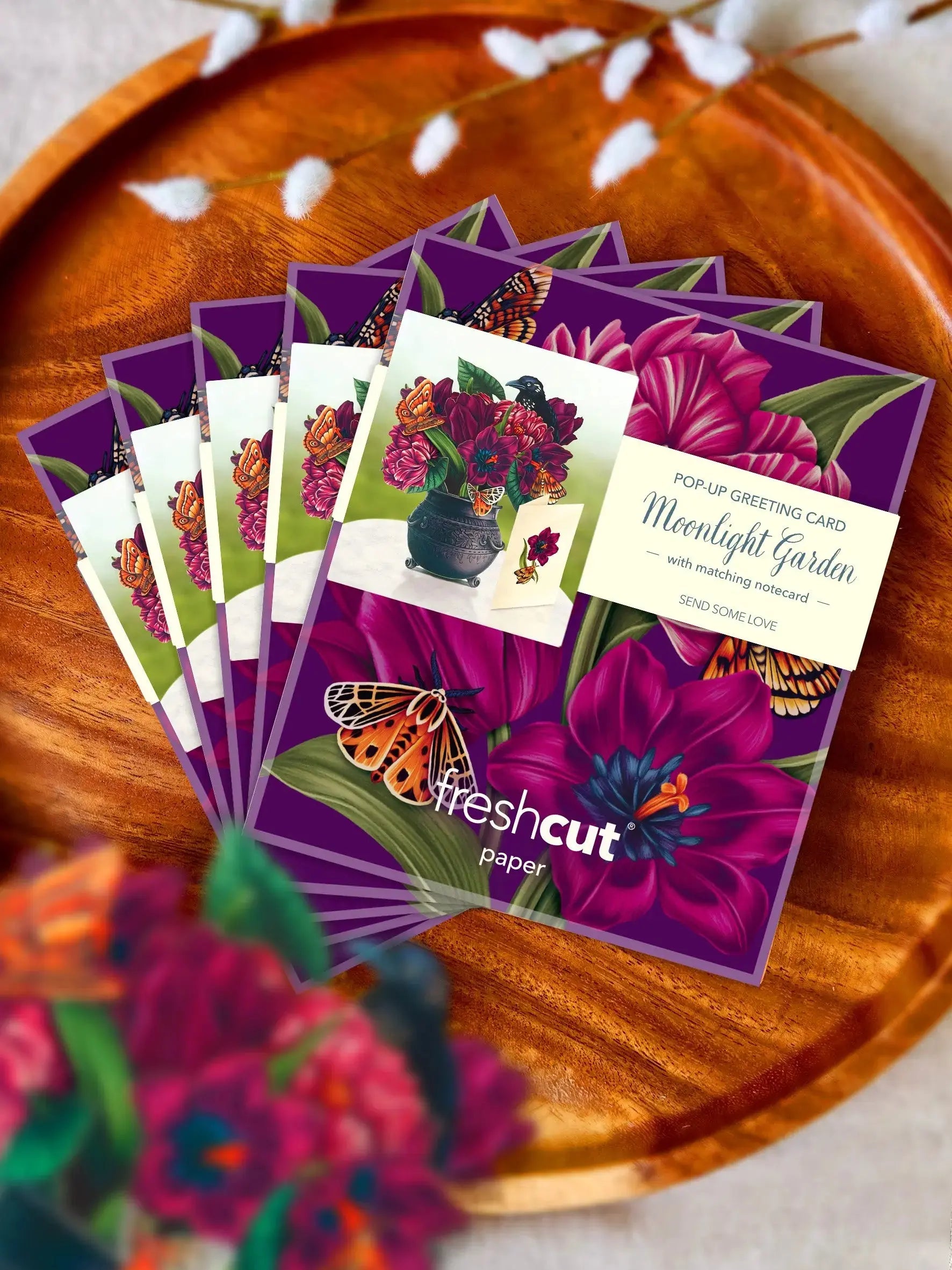 Mini Moonlight Garden Pop-Up Card FreshCut Paper