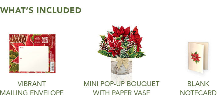 Mini Birch Poinsettia Pop-Up Card