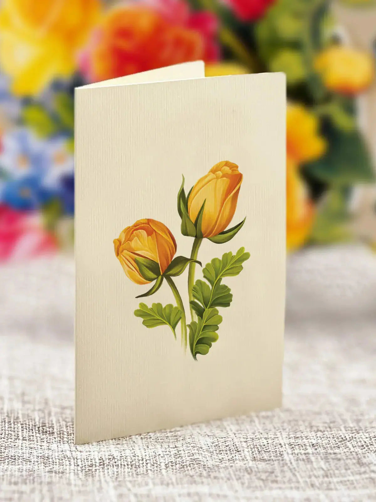 Mini Sorbet Roses matching notecard