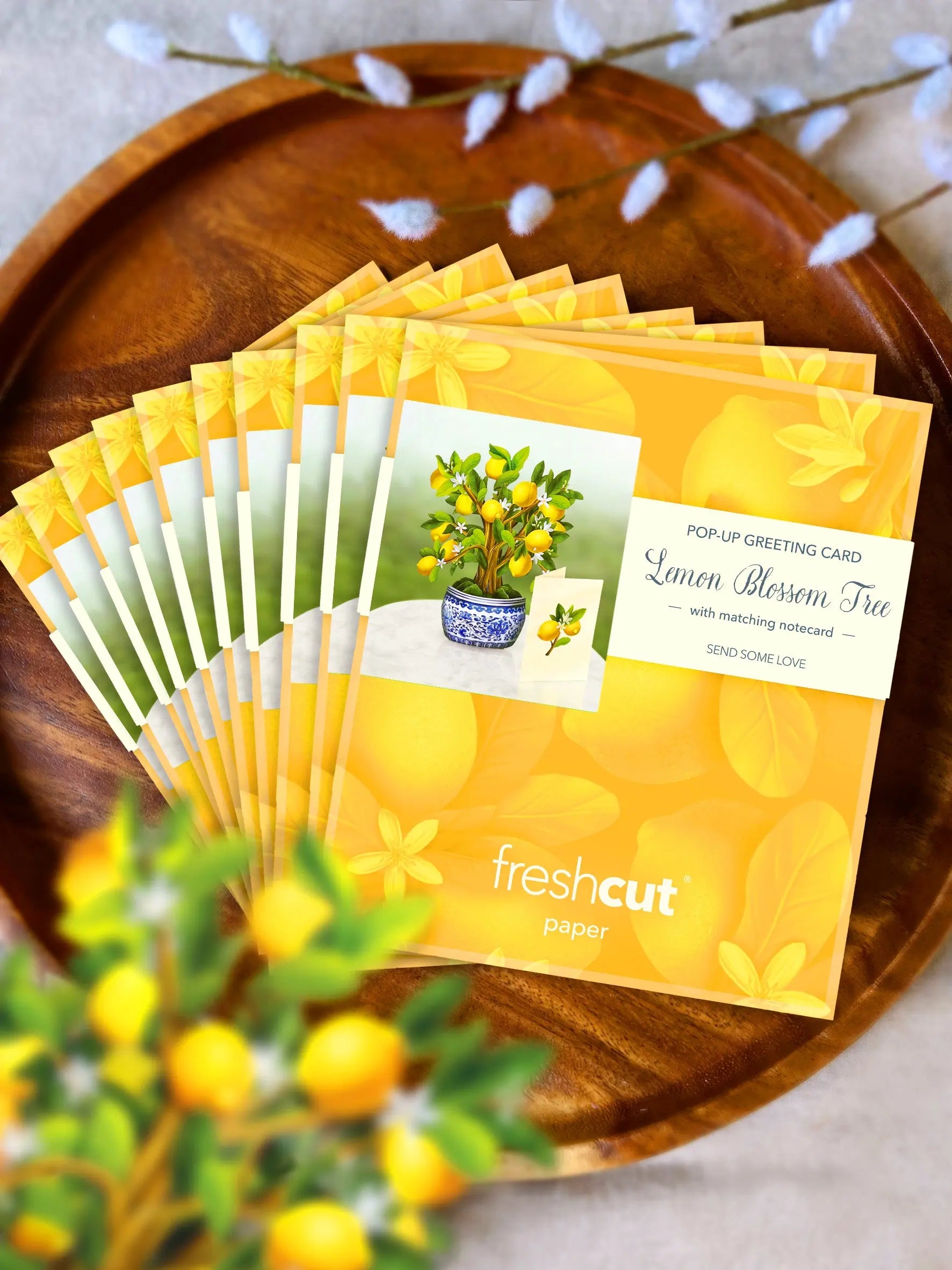 Mini Lemon Blossom Tree Pop-Up Card FreshCut Paper