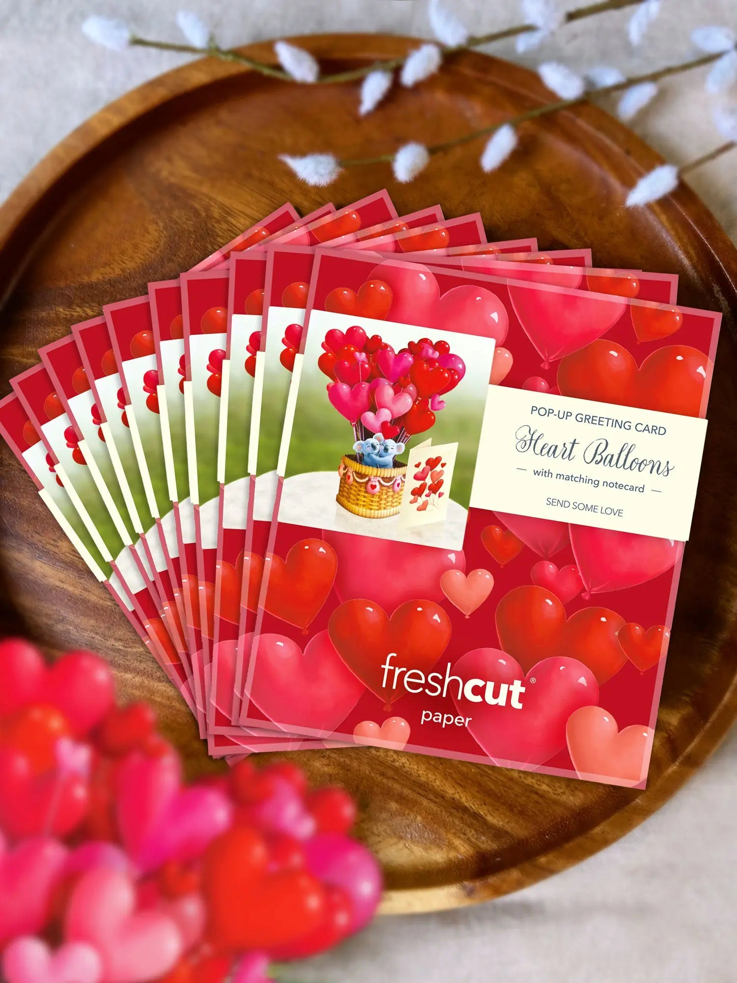 Mini Heart Balloons Pop-Up Card - FreshCut Paper