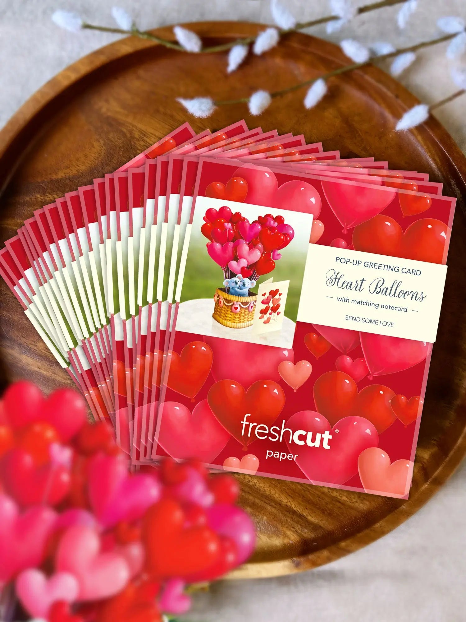 Mini Heart Balloons Pop-Up Card - FreshCut Paper