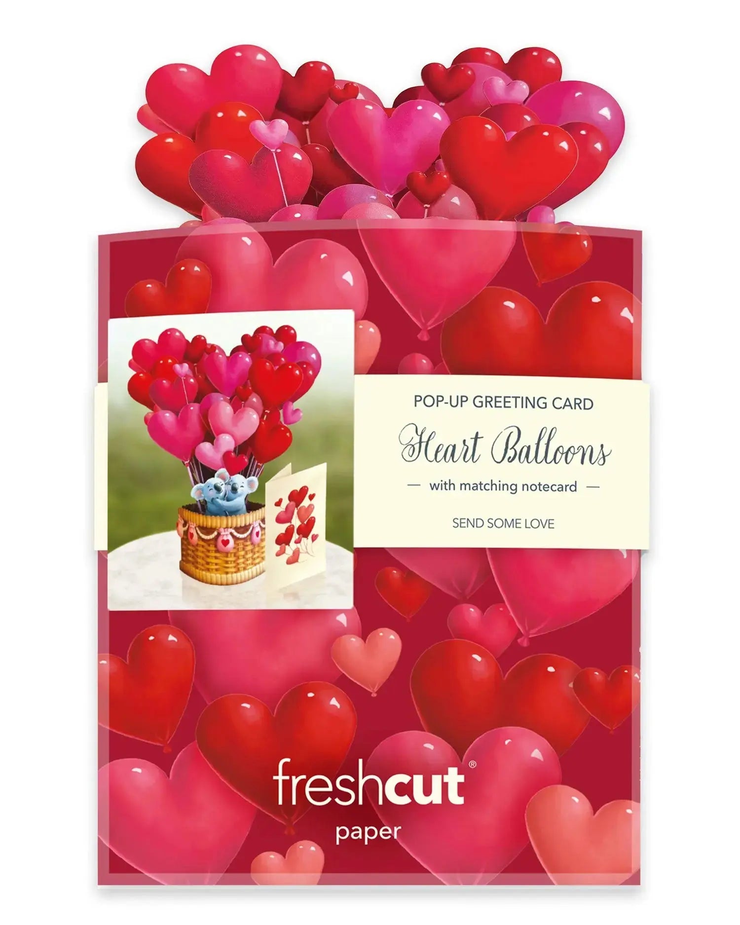 Mini Heart Balloons Pop-Up Card - FreshCut Paper