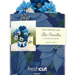 Mini Blue Poinsettia Pop-Up Card - FreshCut Paper