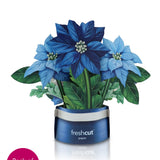 Mini Blue Poinsettia Pop-Up Card