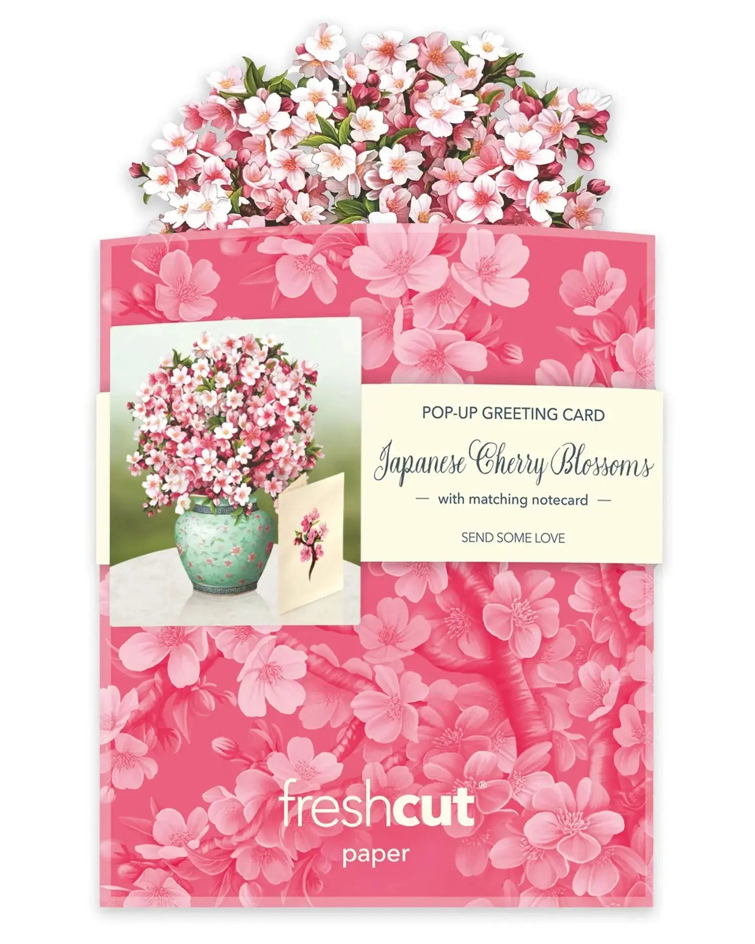 Mini Japanese Cherry Blossoms Pop-Up Card - FreshCut Paper