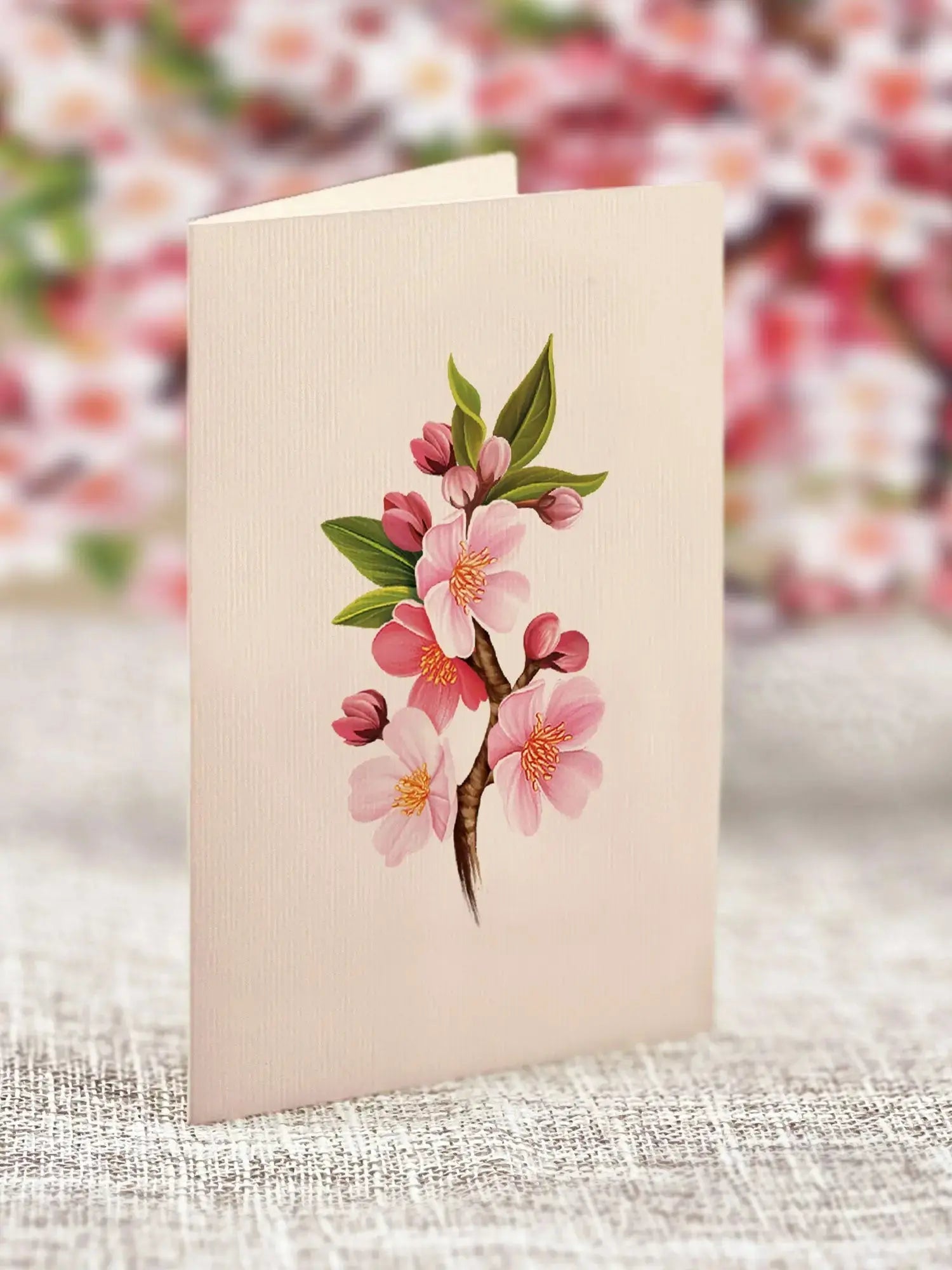 Mini Japanese Cherry Blossoms Pop-Up Card - FreshCut Paper