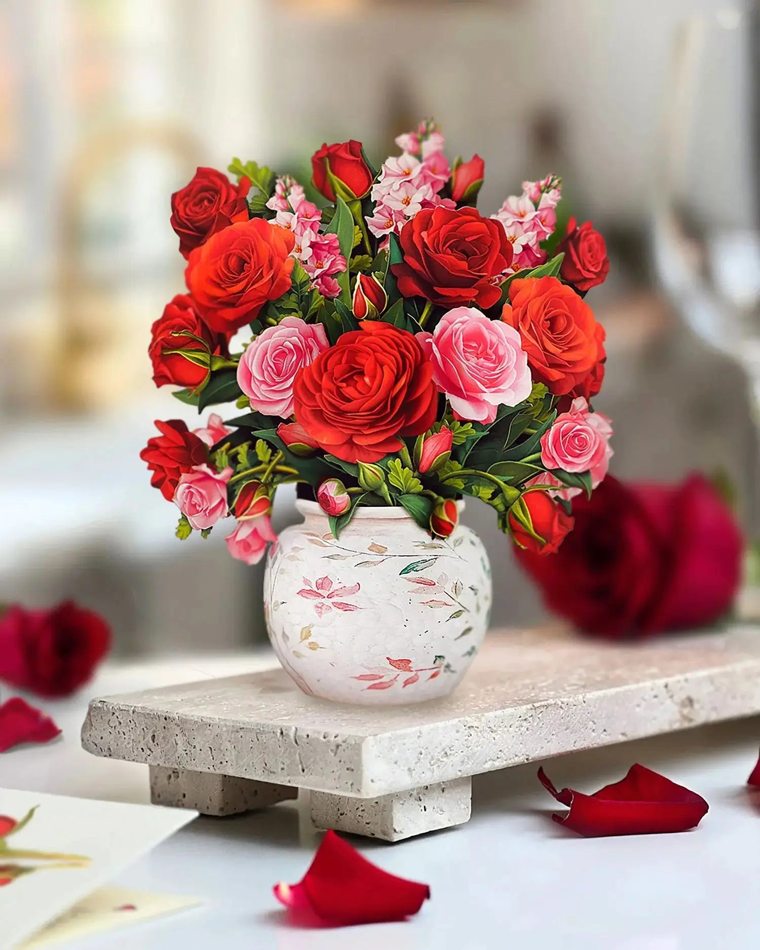 Mini Blooming Roses Pop-Up Card - FreshCut Paper