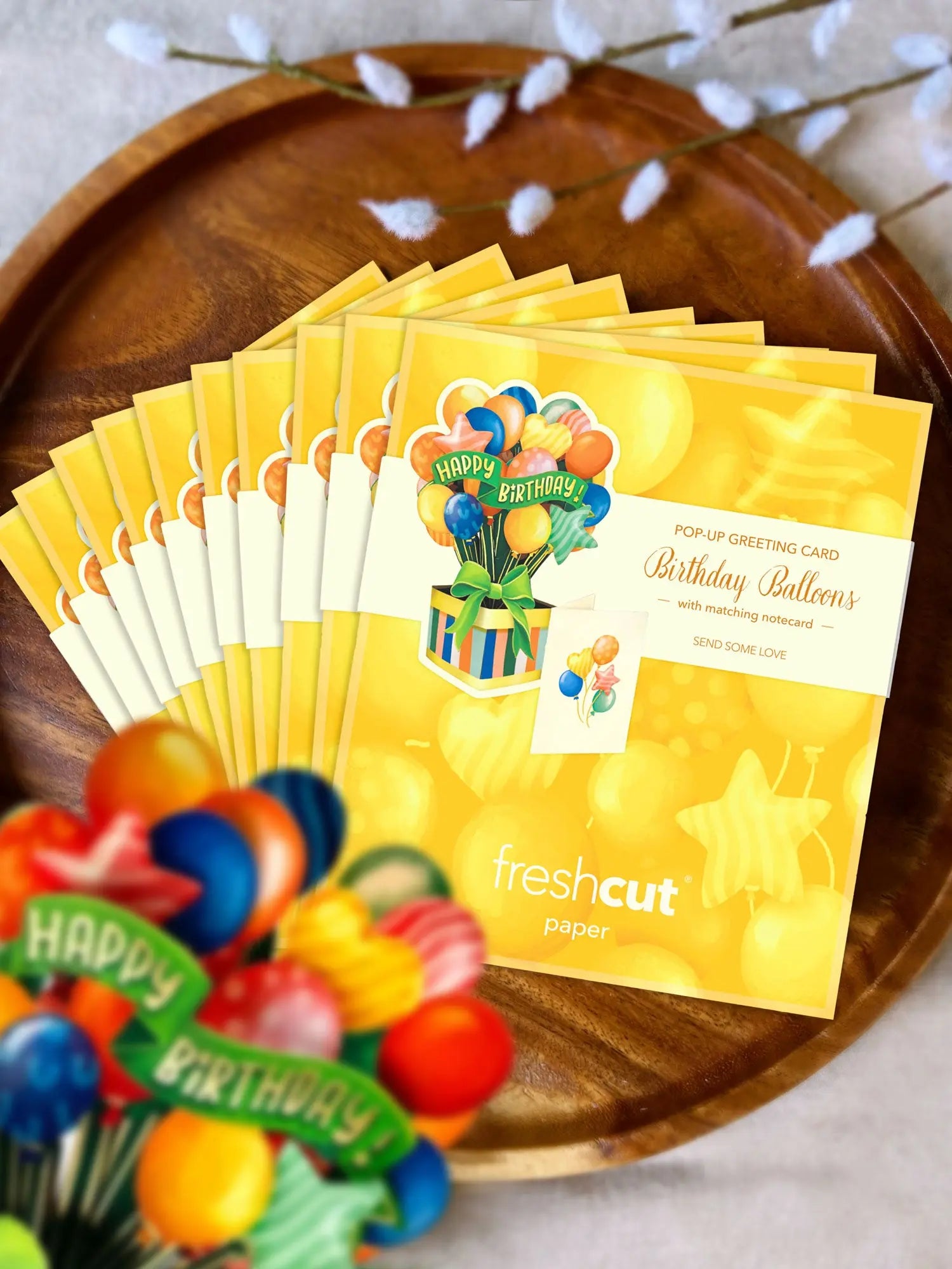 Mini Birthday Balloons Pop-Up Card FreshCut Paper