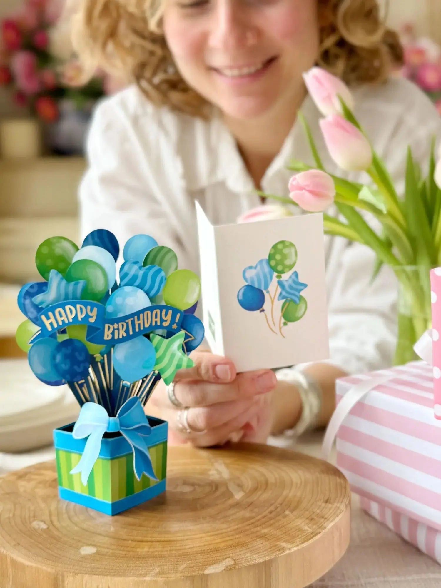 Mini Blue Birthday Balloons FreshCut Paper