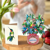 Mini Hummingbird Oasis Pop-Up Card FreshCut Paper