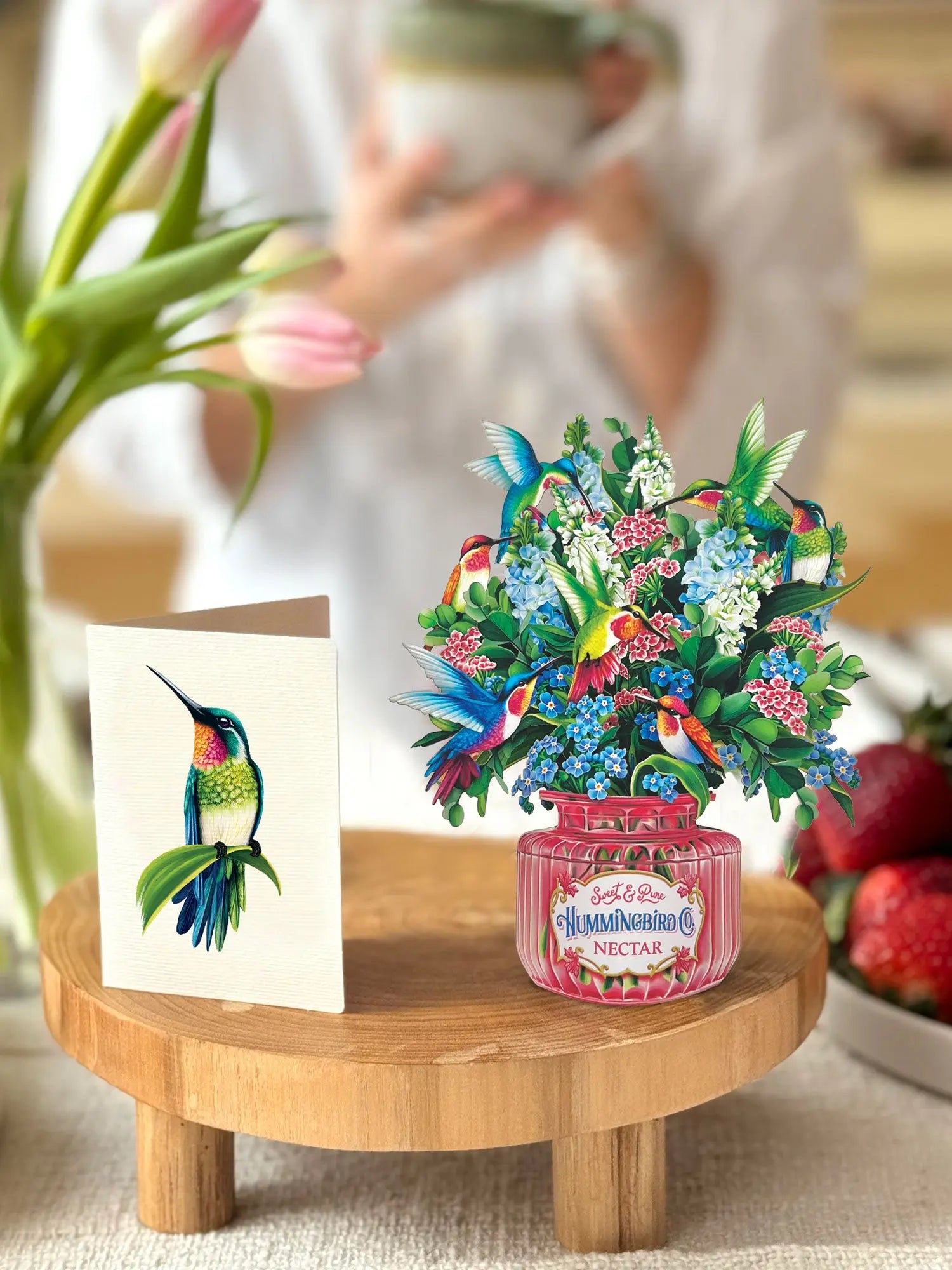 Mini Hummingbird Oasis Pop-Up Card FreshCut Paper