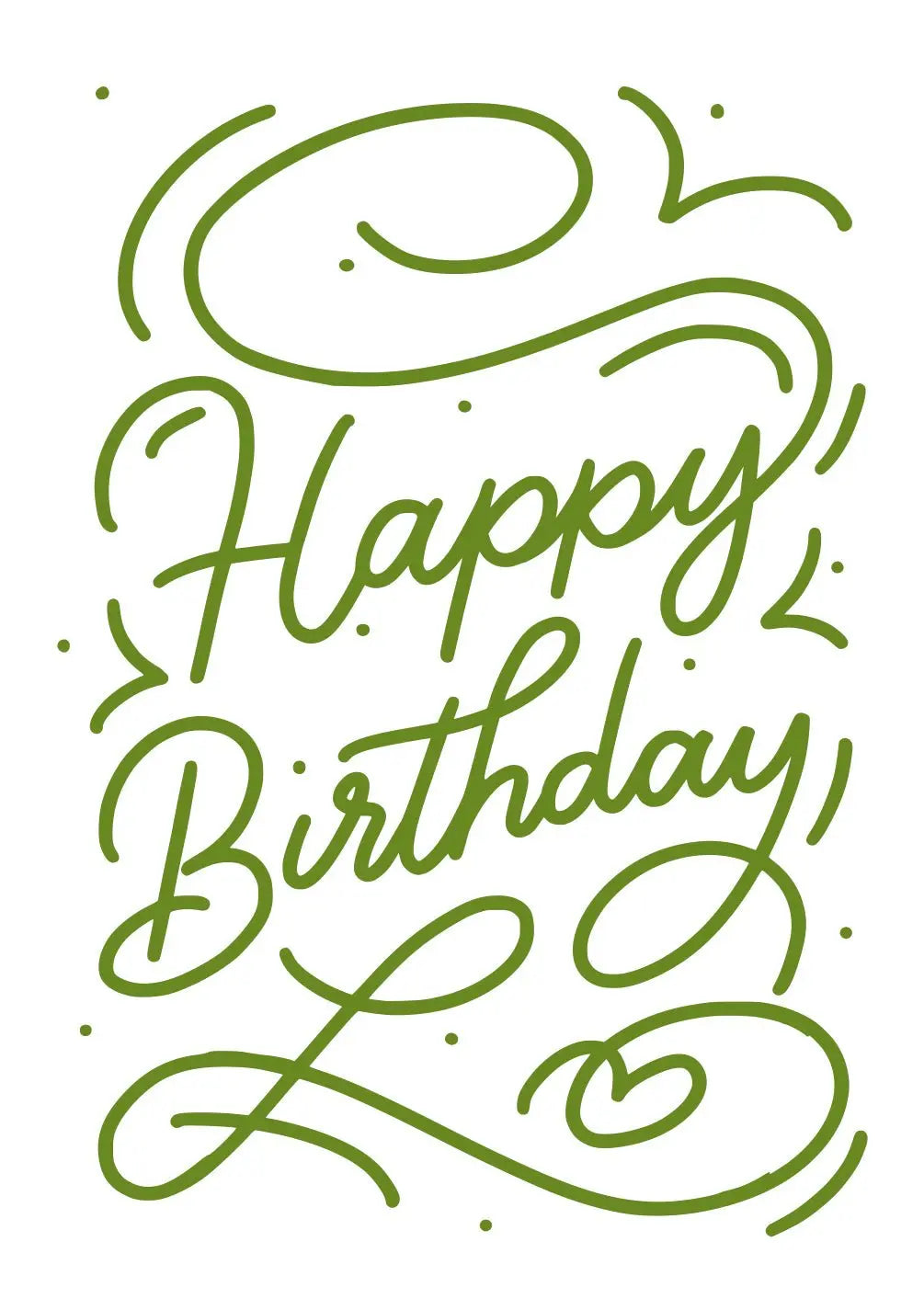 Birthday Swirl Script Card - FreshCut Paper