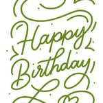 Birthday Swirl Script Card - FreshCut Paper