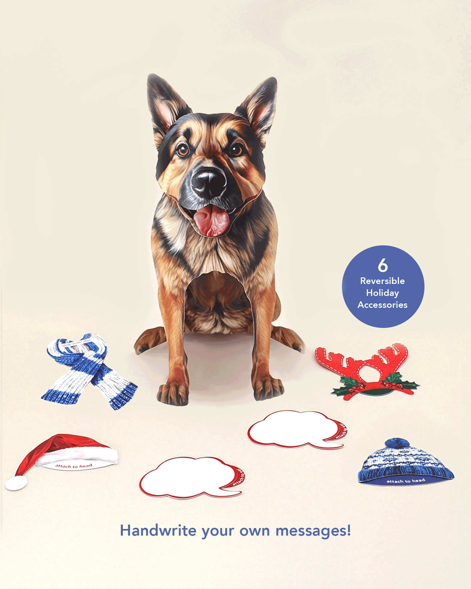 Holiday German Shepherd Pop-Up Card FreshCut Paper
