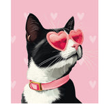 Valentine's Day Tuxedo Cat Card