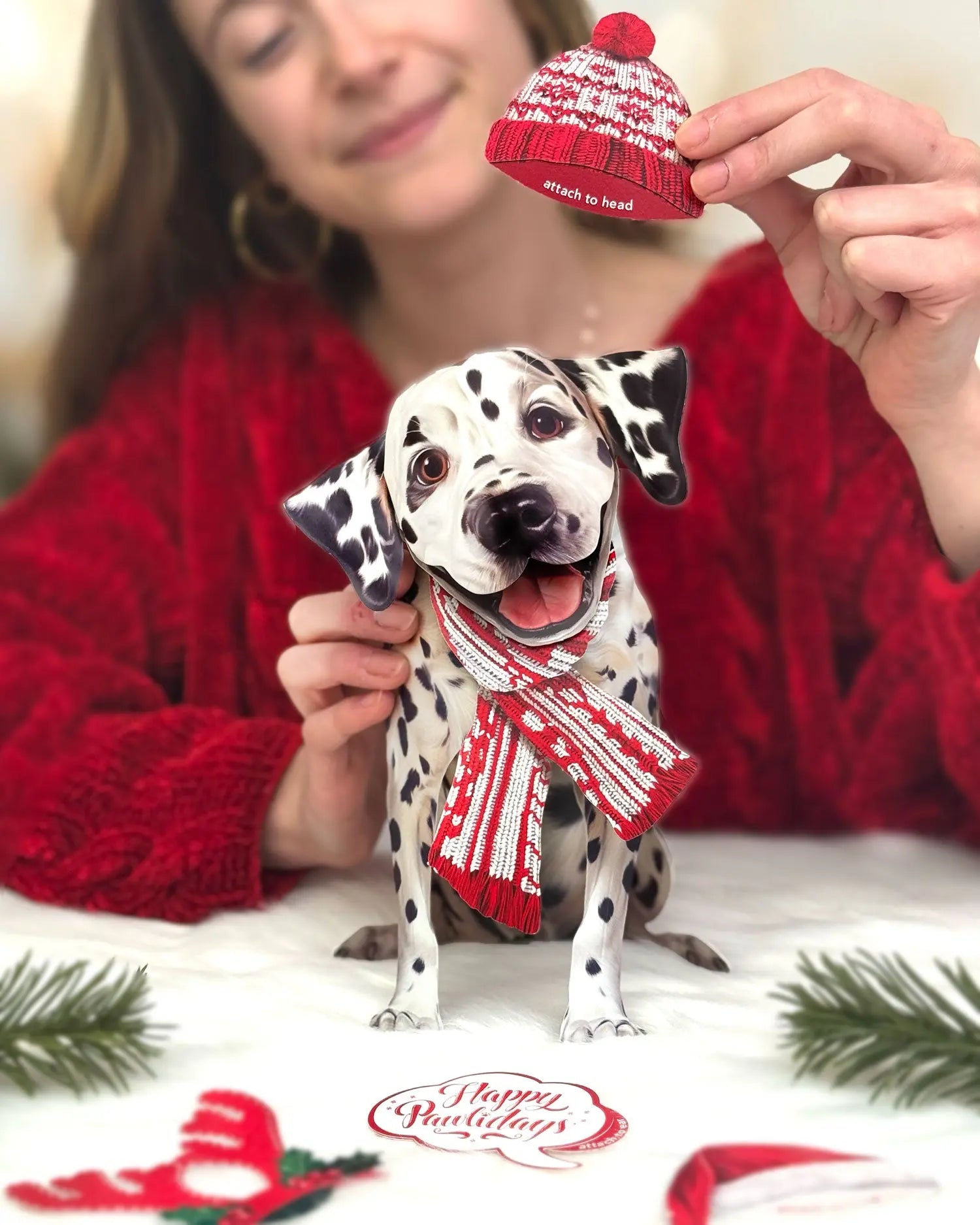 Holiday Dalmatian Pop-Up Card FreshCut Paper