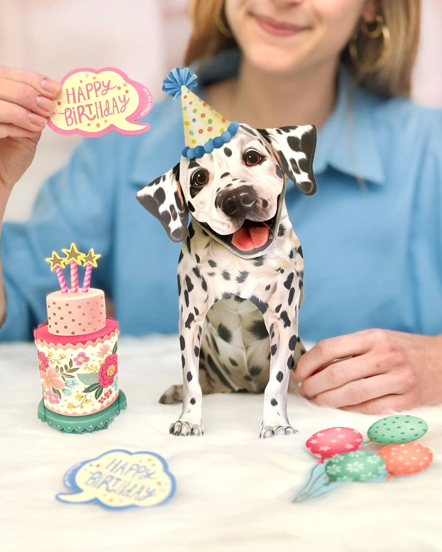 Birthday Dalmatian Pop-Up Card FreshCut Paper