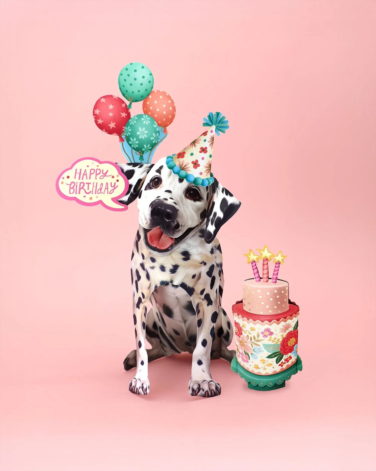 Birthday Dalmatian Pop-Up Card FreshCut Paper