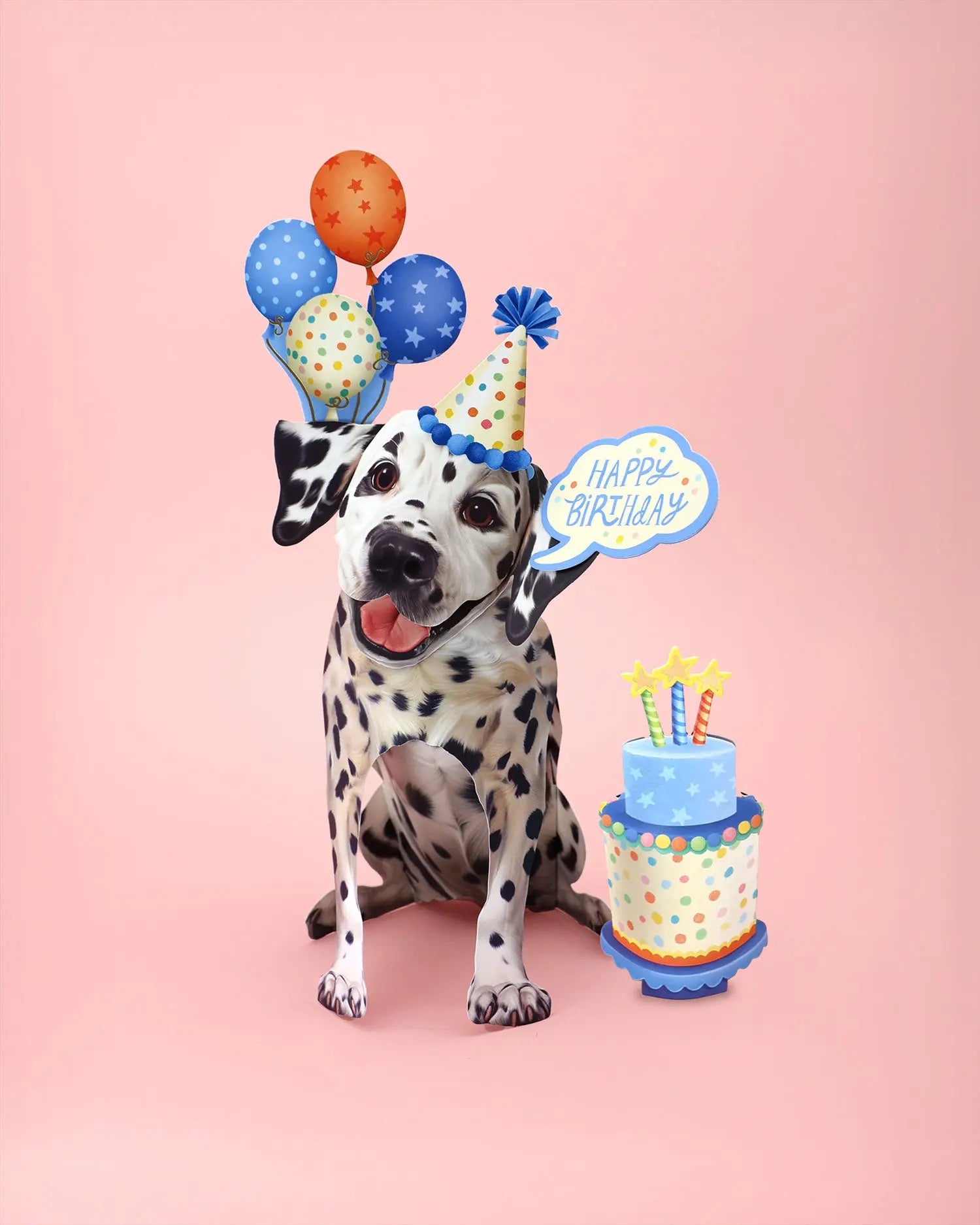Birthday Dalmatian Pop-Up Card FreshCut Paper