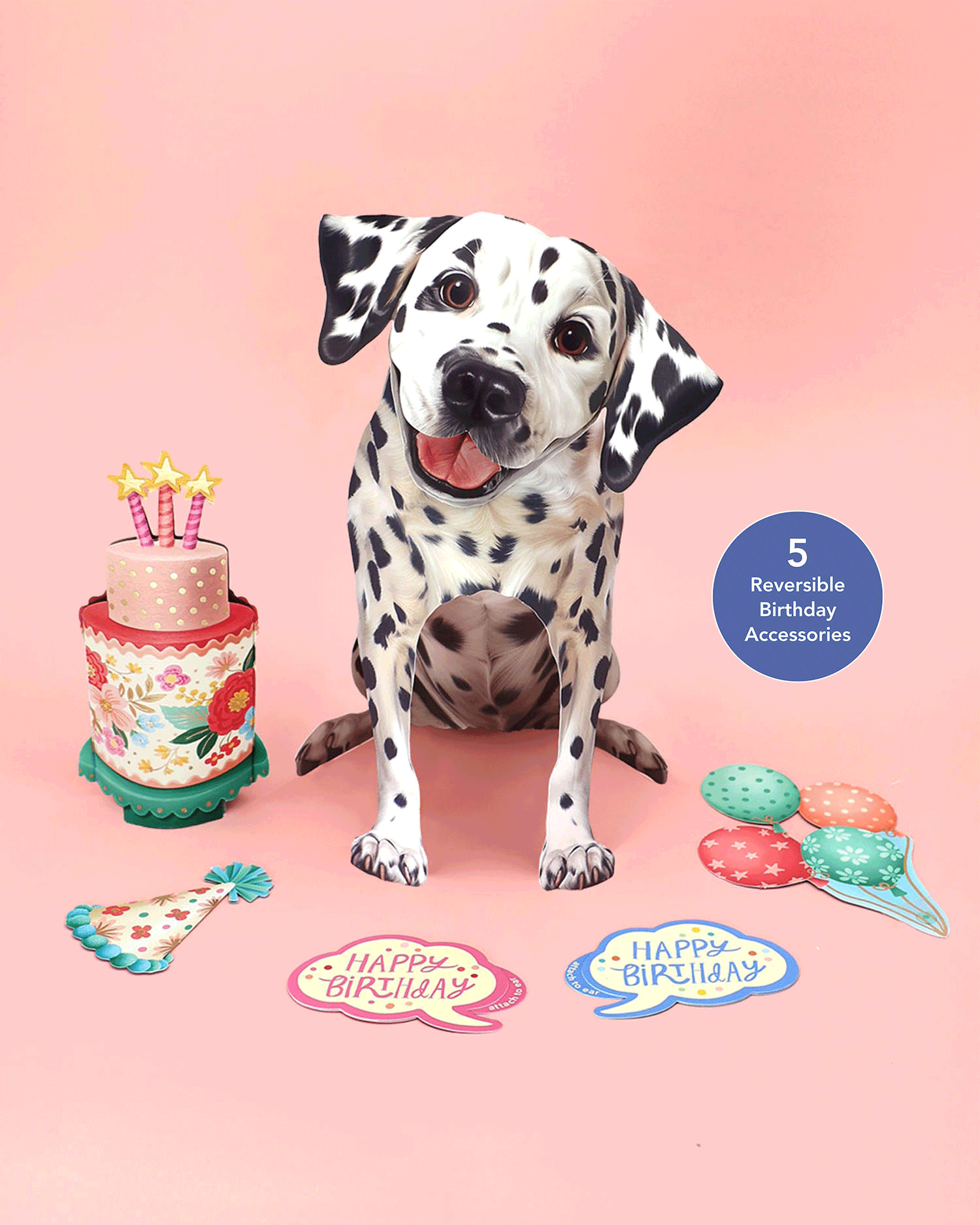 Birthday Dalmatian Pop-Up Card FreshCut Paper