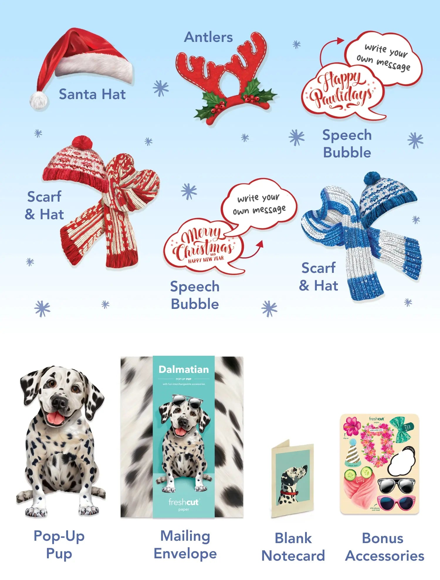 Holiday Dalmatian Pop-Up Card FreshCut Paper