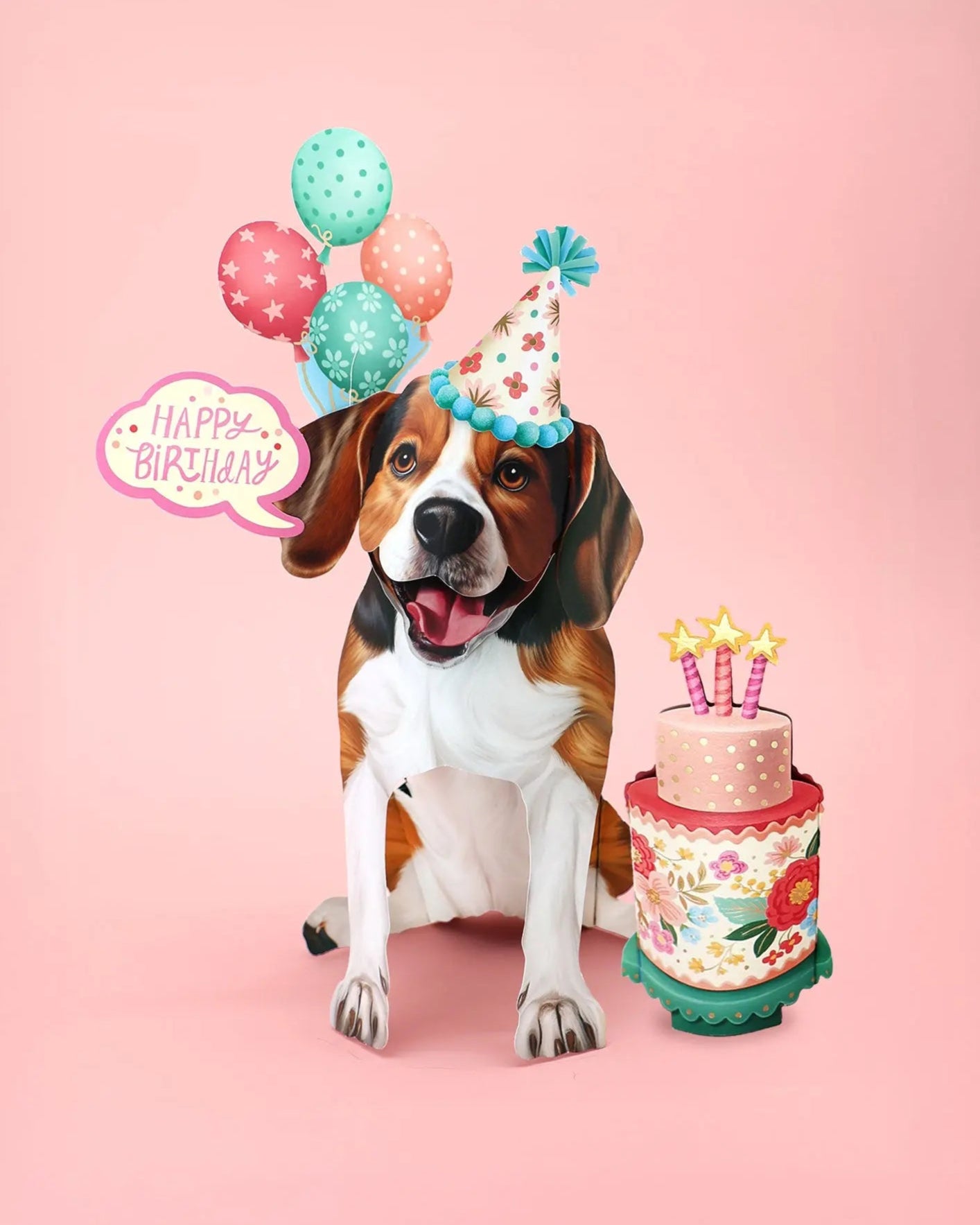 Birthday Beagle Pop-Up Card FreshCut Paper