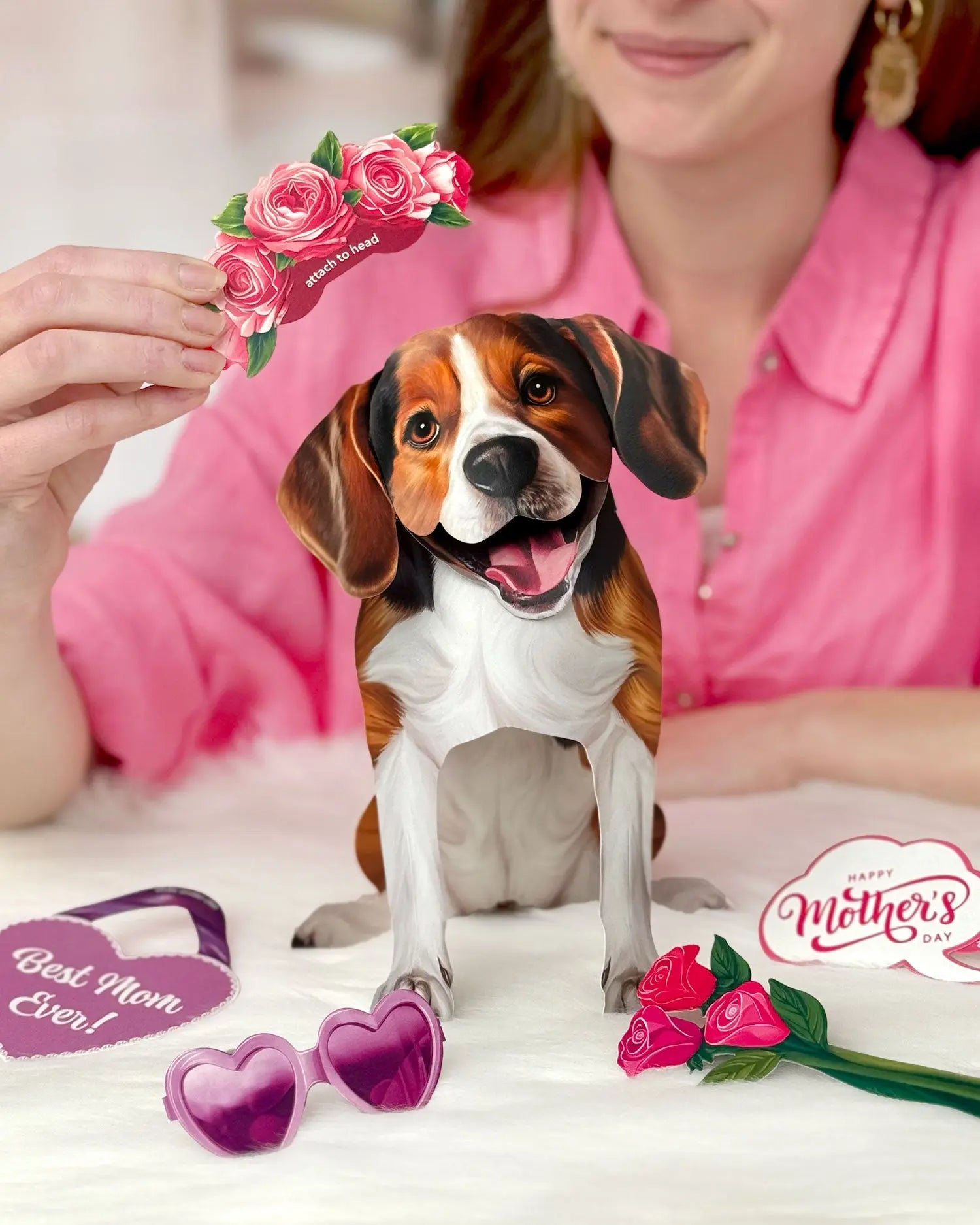 Mother's Day Beagle Pop-Up Card - FreshCut Paper