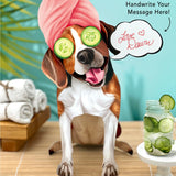 Beagle Pop-Up Pup with spa day accessories