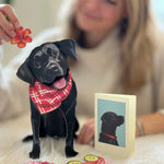 Black Lab Pop-Up Pup with matching blank notecard and accessories