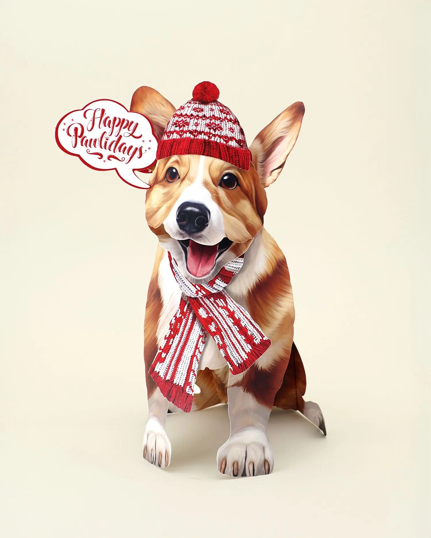 Holiday Corgi Pop-Up Card FreshCut Paper