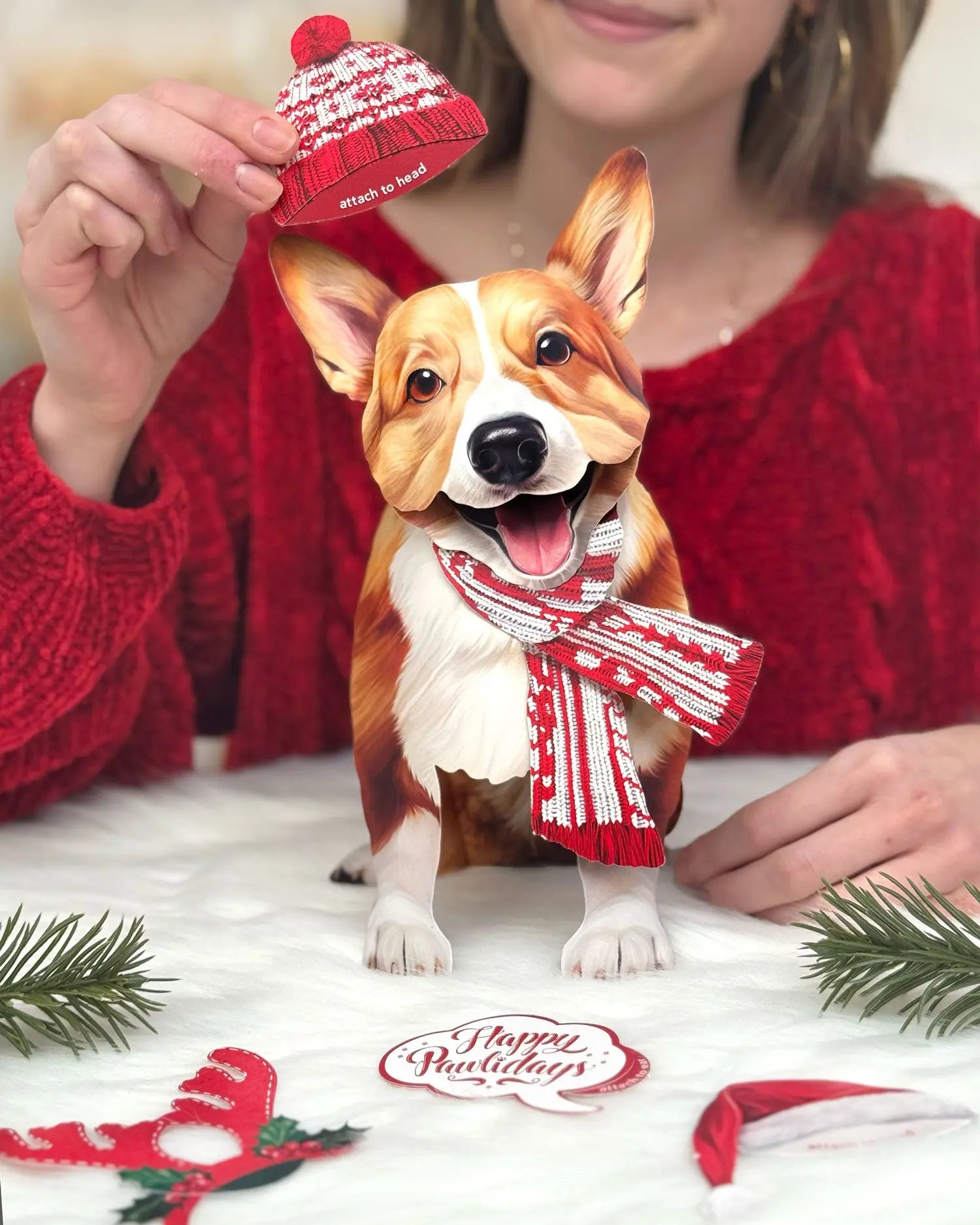Holiday Corgi Pop-Up Card FreshCut Paper