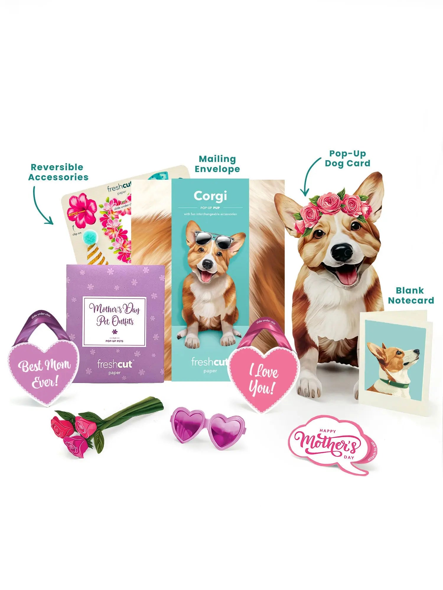 Mother's Day Corgi Pop-Up Card - FreshCut Paper