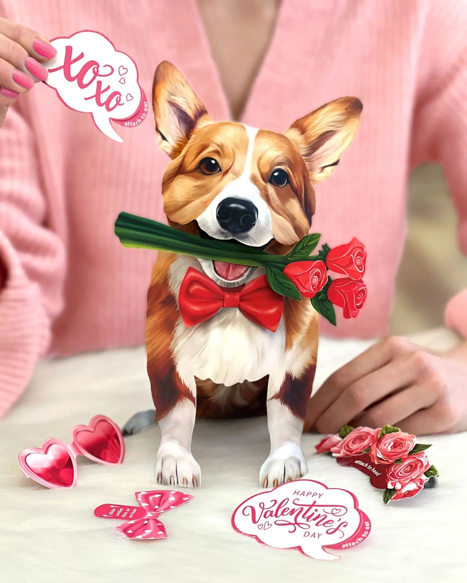 Valentine's Day Corgi Pop-Up Card FreshCut Paper