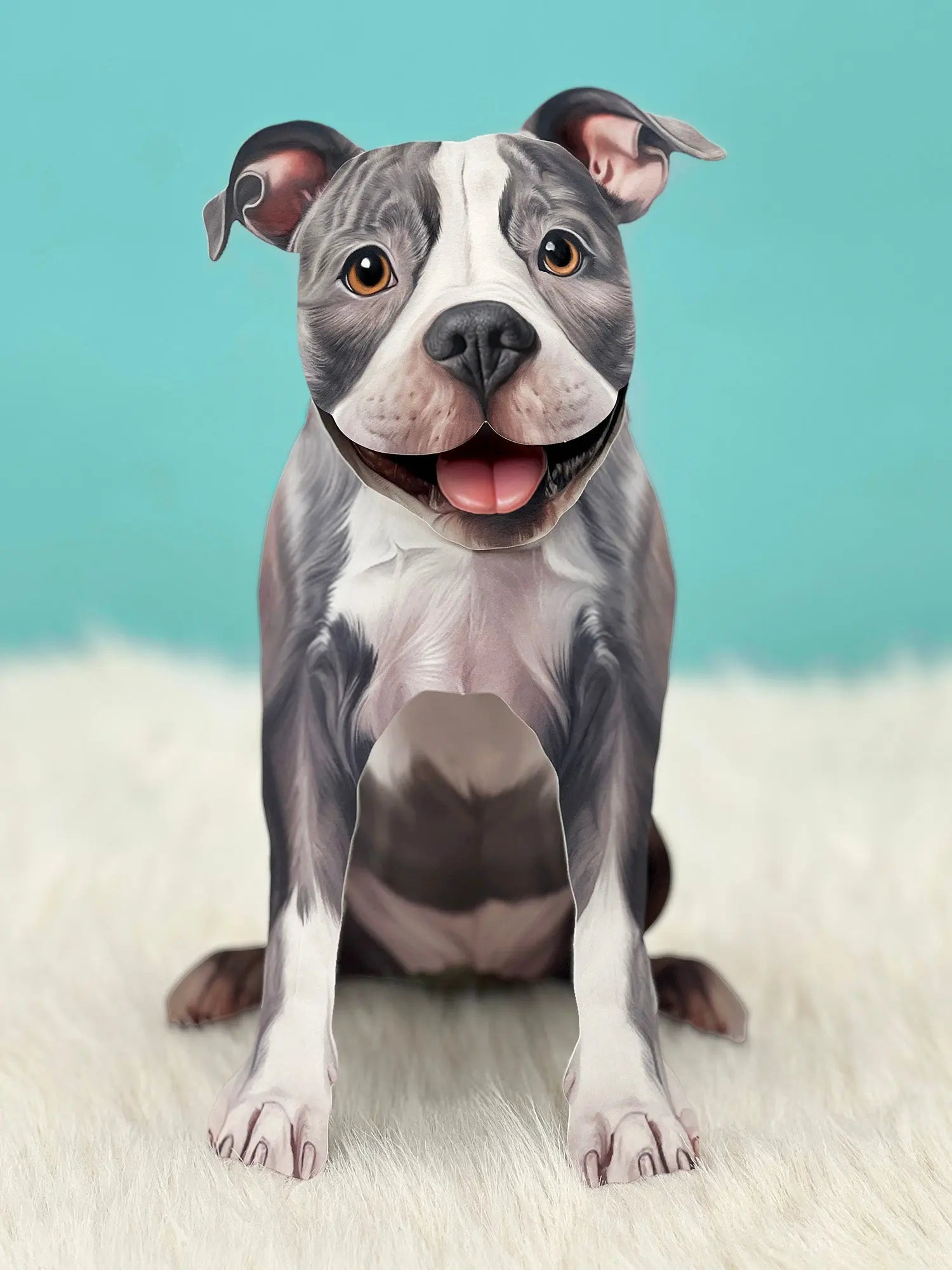 Gray Pit Bull Pop-Up Pup