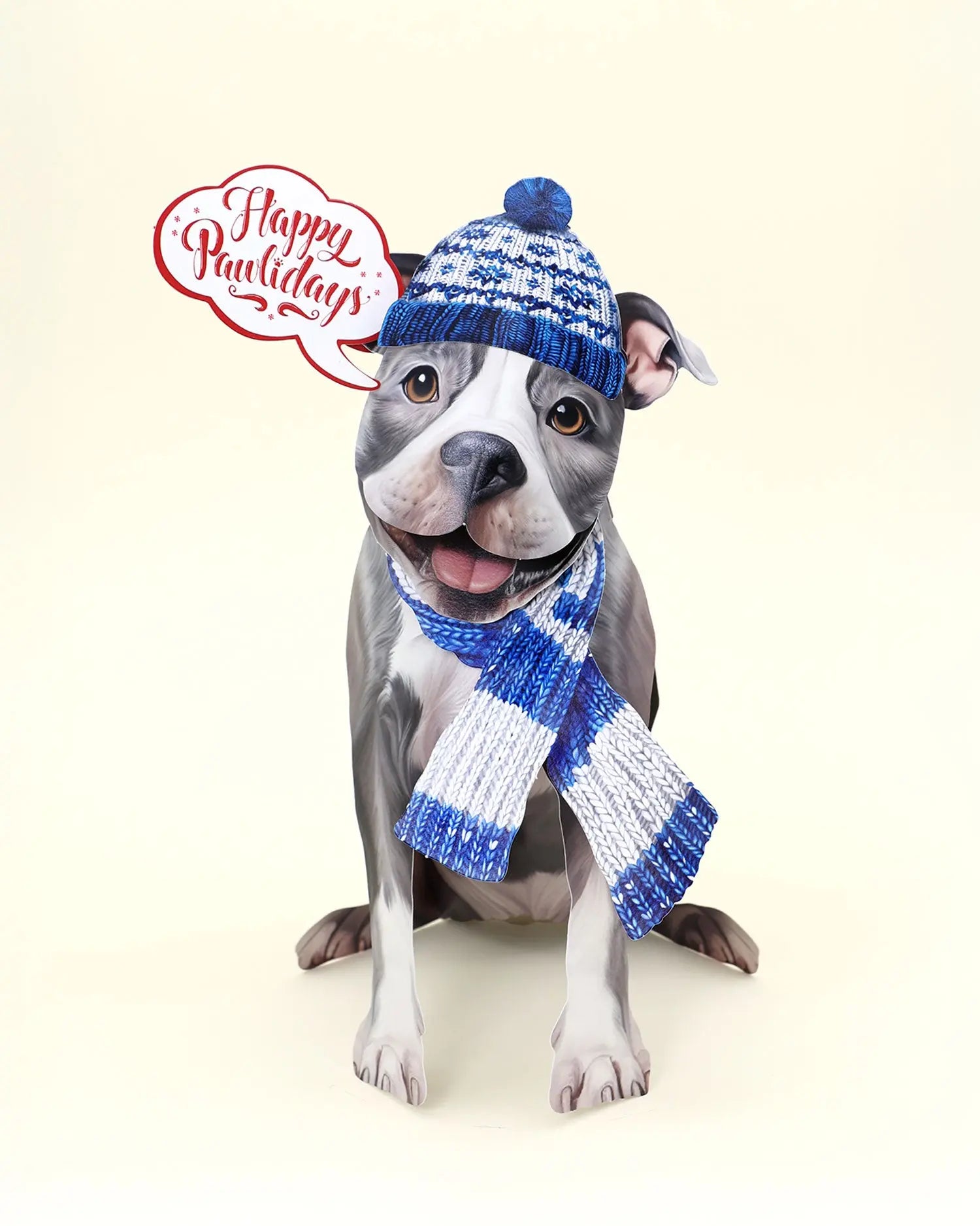 Holiday Pit Bull Pop-Up Card FreshCut Paper