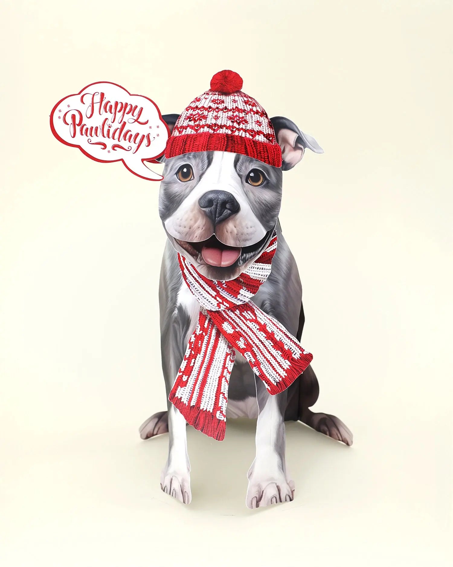 Holiday Pit Bull Pop-Up Card FreshCut Paper