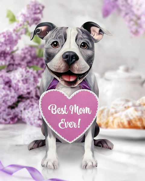 Mother's Day Pit Bull Pop-Up Card FreshCut Paper 3D Dog Mom Gift