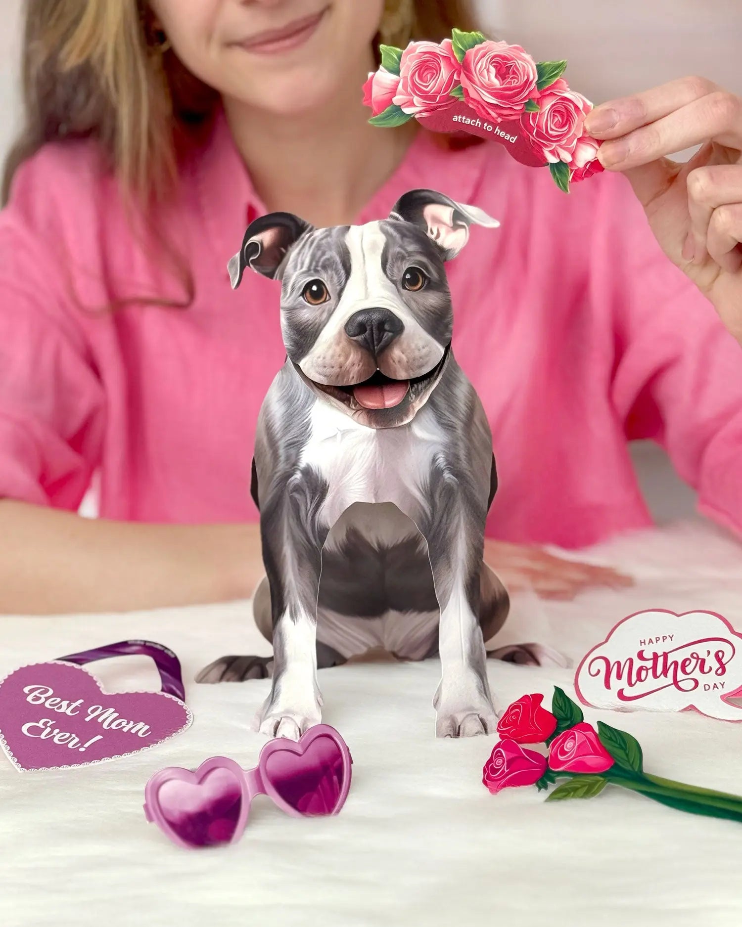 Mother's Day Pit Bull Pop-Up Card - FreshCut Paper