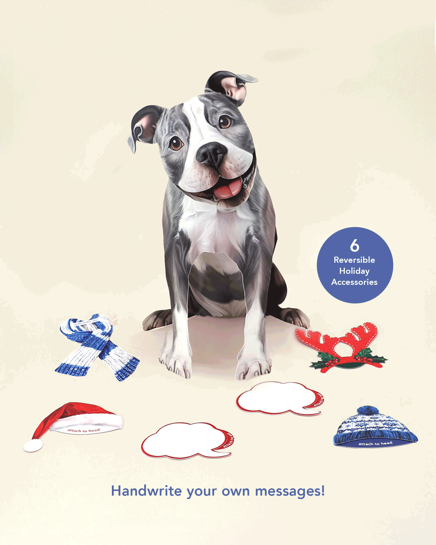 Holiday Pit Bull Pop-Up Card FreshCut Paper