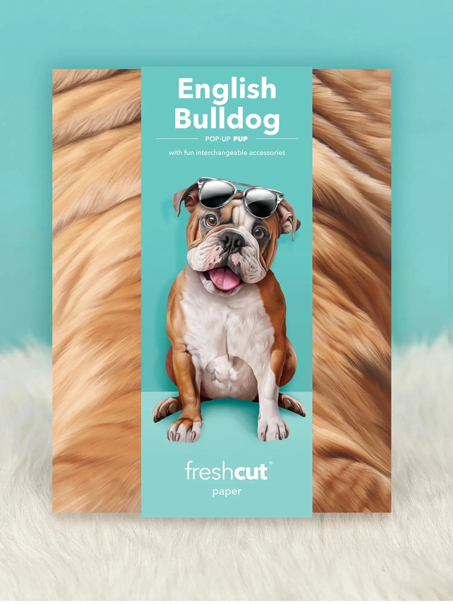 English Bulldog Pop-Up Pup envelope