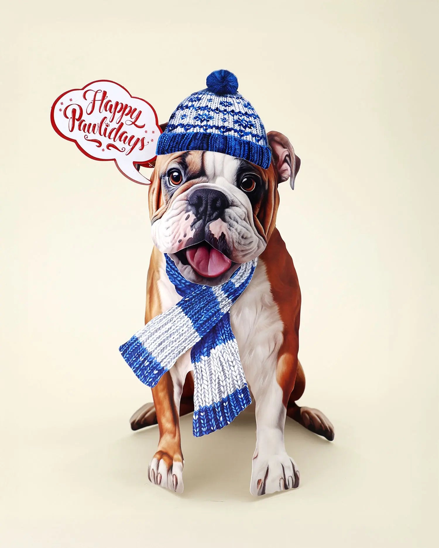 Holiday English Bulldog Pop-Up Card FreshCut Paper
