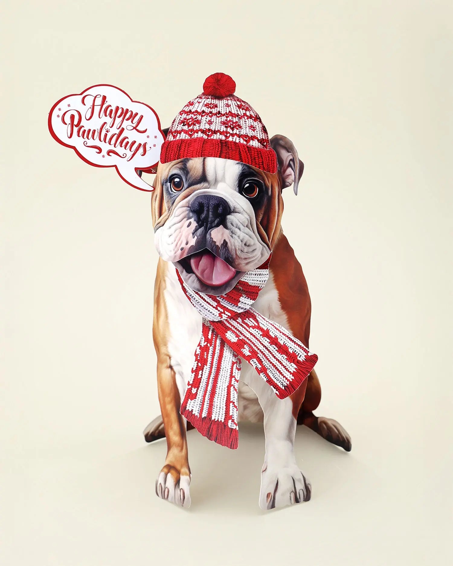 Holiday English Bulldog Pop-Up Card FreshCut Paper