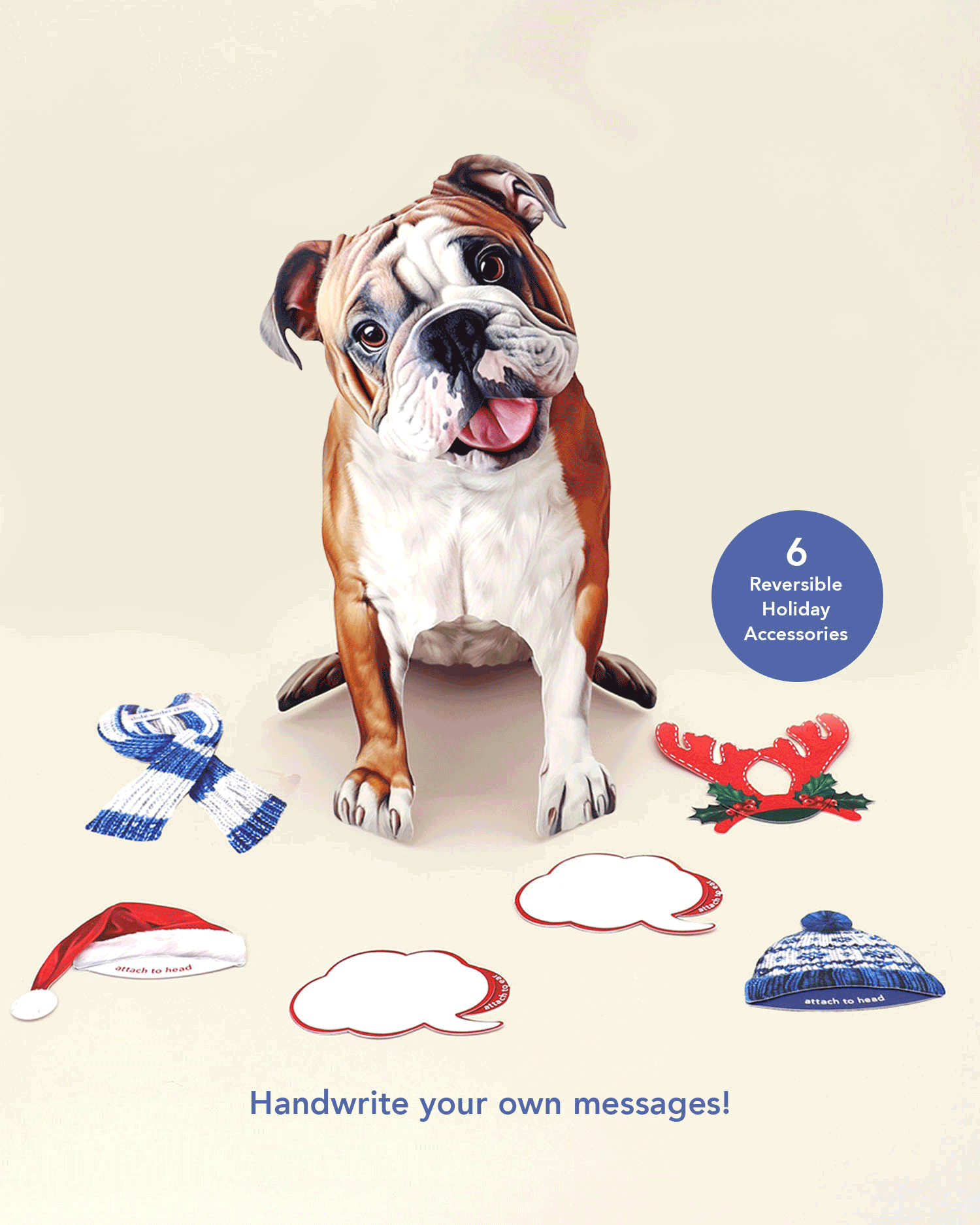 Holiday English Bulldog Pop-Up Card FreshCut Paper