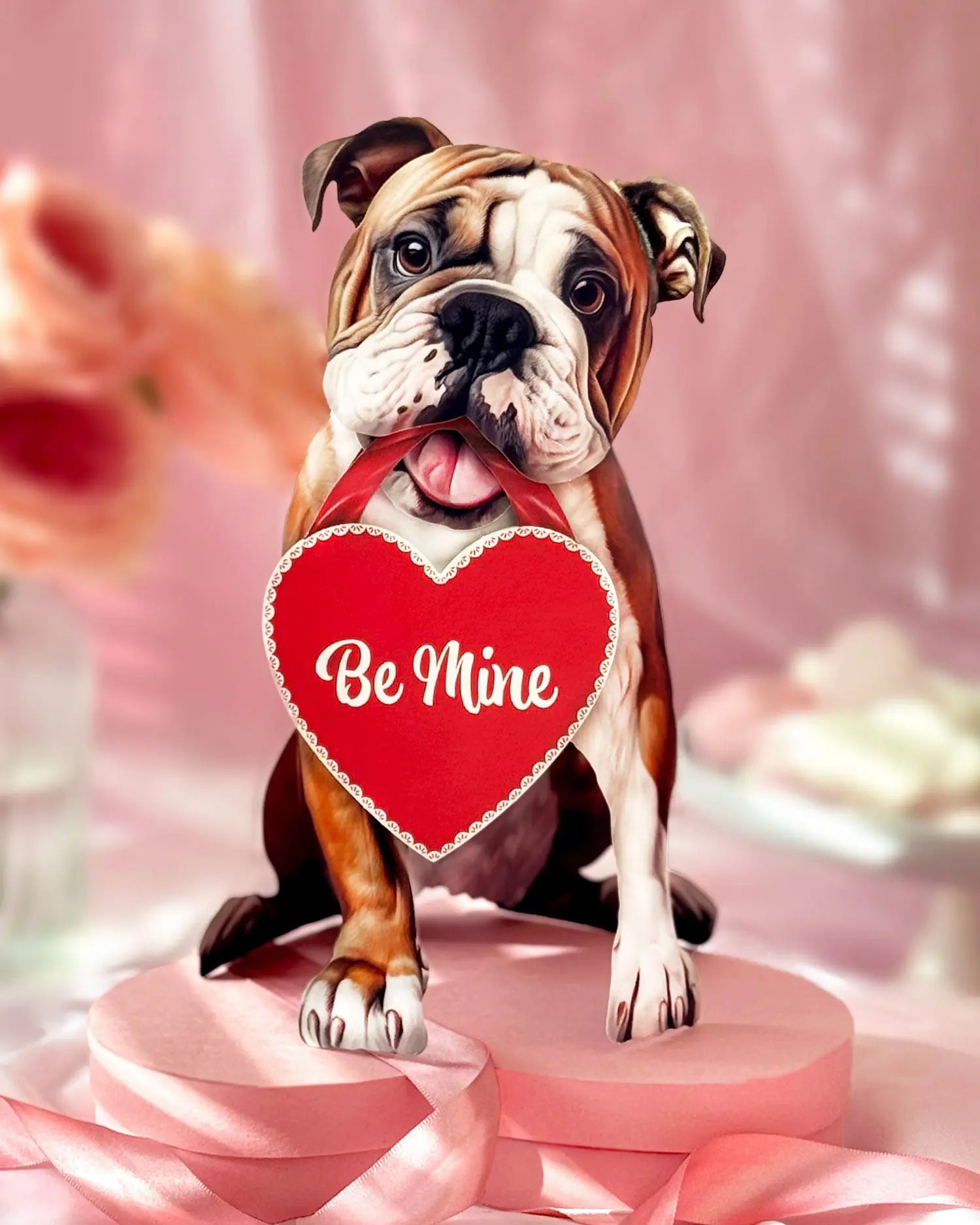 Valentine's Day English Bulldog Pop-Up Card FreshCut Paper