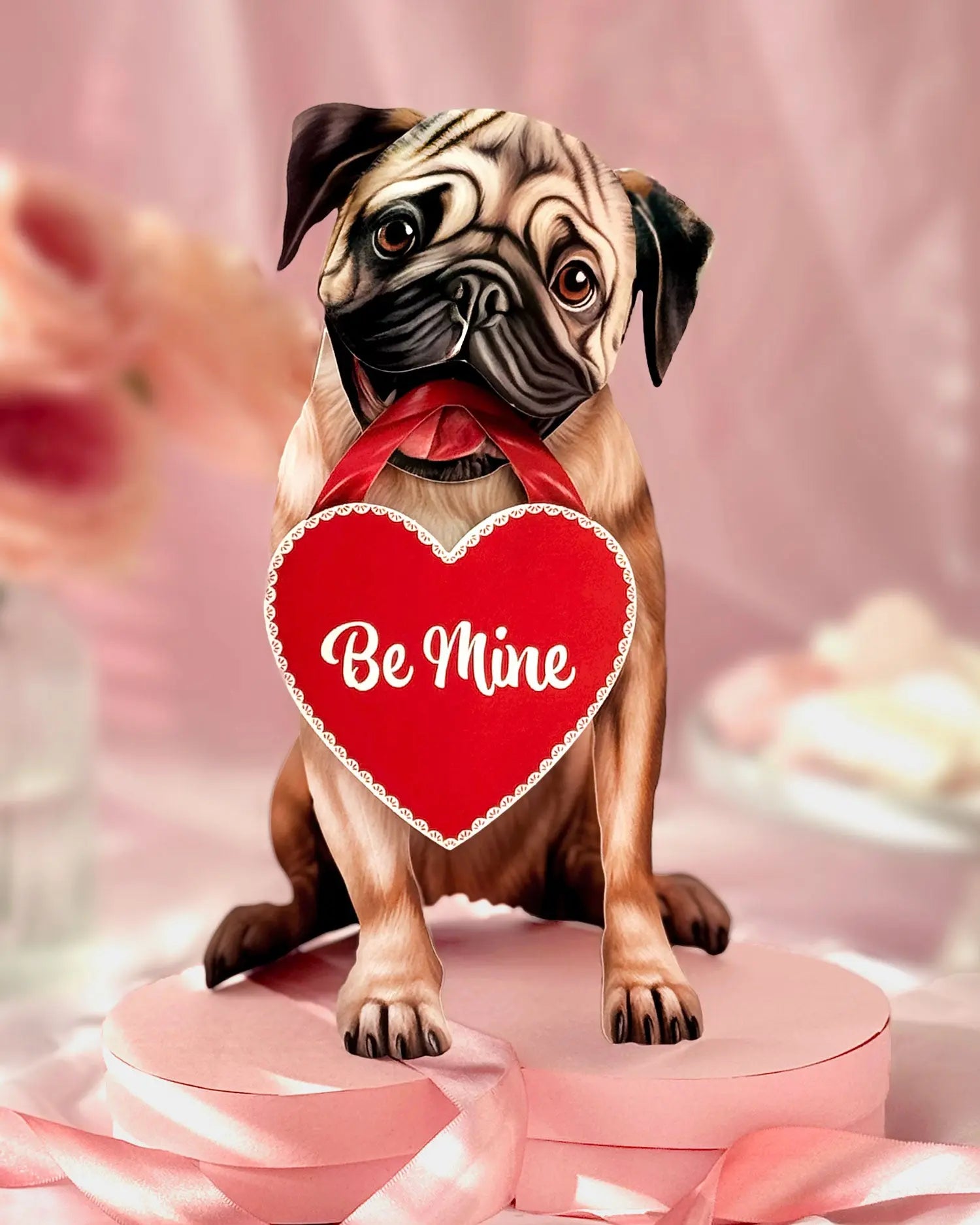 Valentine's Day Pug Pop-Up Card FreshCut Paper