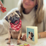 Pug Pop-Up Pup with matching blank notecard and accessories